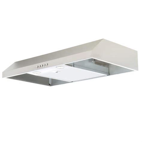 presenza 30 in under cabinet range hood in stainless steel|range hood with buttons underneath.